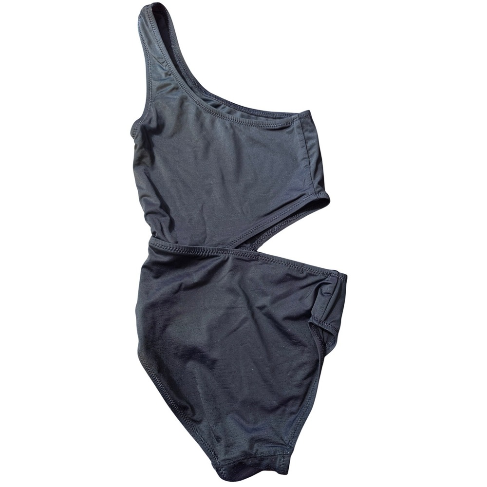 Stella Cove Girls Black One‎ Shoulder Cutout One Piece Swimsuit Size 2Y - Picture 2 of 3
